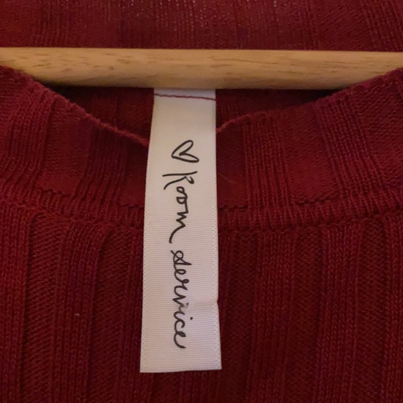 Burgendy long slim bodycon dress - Picture 4 of 5